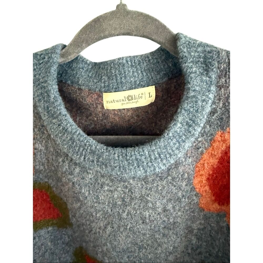 Natural Life Womens Blue Rosie Jacquard Wool Blend Pullover Sweater Size Large - Picture 9 of 9